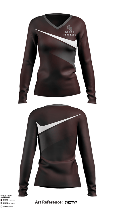 State College Lions Youth Football 41104710 Women's Long Sleeve V-neck Shirt - 1