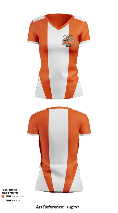 Ridgefield High School Golf 51090184 Women's Short Sleeve V-neck Shirt - 1