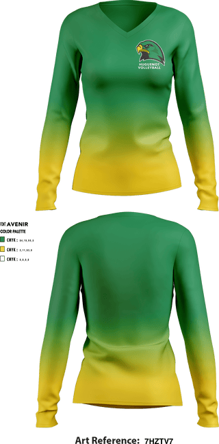Women's Long Sleeve Vneck Shirt, Huguenot High School Volleyball, Women's Volleyball, Teamtime, Team time, sublimation, custom sports apparel, team uniforms, spirit wear, spiritwear, sports uniforms, custom shirts, team store, custom team store, fundraiser sports, apparel fundraiser
