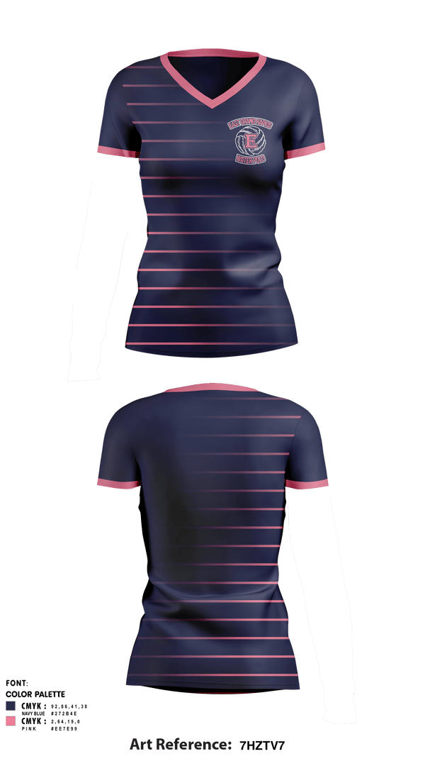 Women's Short Sleeve Vneck Shirt, East Grand Rapids High School Water Polo, Water Polo, Teamtime, Team time, sublimation, custom sports apparel, team uniforms, spirit wear, spiritwear, sports uniforms, custom shirts, team store, custom team store, fundraiser sports, apparel fundraiser