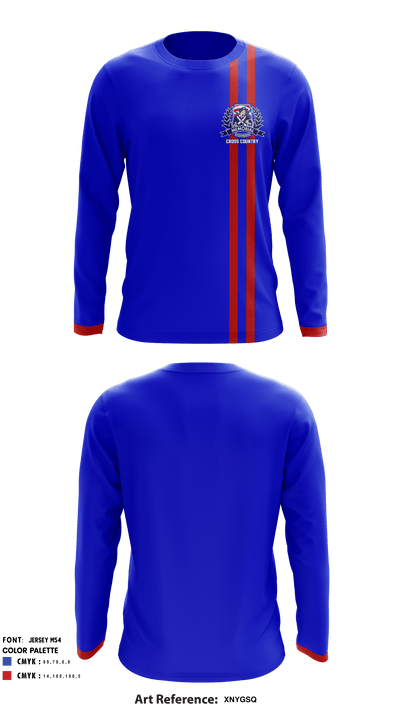 Memorial High School Cross Country 48374430 Long Sleeve Performance Shirt - 1