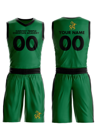 Basketball Uniform, Harvest Temple Christian Academy Junior High School Basketball, Men's Basketball, Teamtime, Team time, sublimation, custom sports apparel, team uniforms, spirit wear, spiritwear, sports uniforms, custom shirts, team store, custom team store, fundraiser sports, apparel fundraiser
