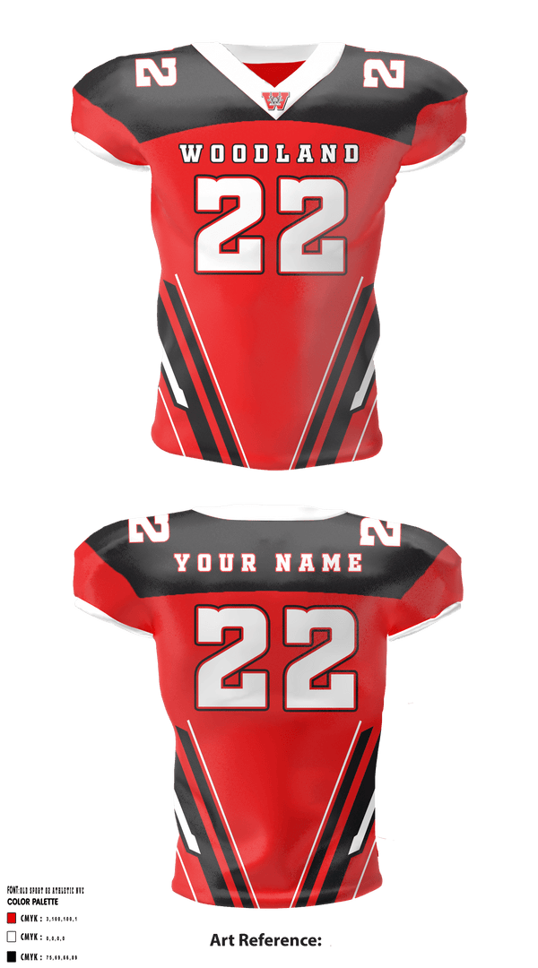 Football Jersey, Woodland High School Football, Football, Teamtime, Team time, sublimation, custom sports apparel, team uniforms, spirit wear, spiritwear, sports uniforms, custom shirts, team store, custom team store, fundraiser sports, apparel fundraiser