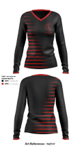 Currituck County High School Golf 33640845 Women's Long Sleeve V-neck Shirt - 1