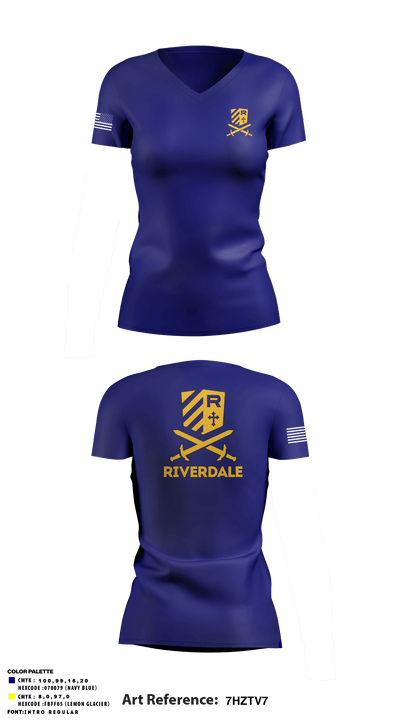 Riverdale Baptist High School 8850685 Women's Short Sleeve V-neck Shirt - 1
