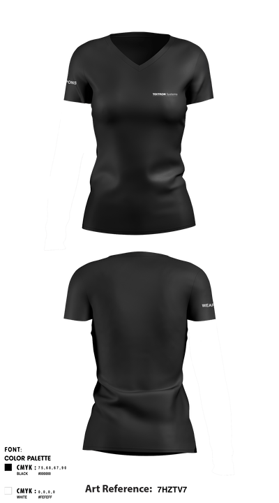 Textron Systems 41618701 Women's Short Sleeve V-neck Shirt - 3