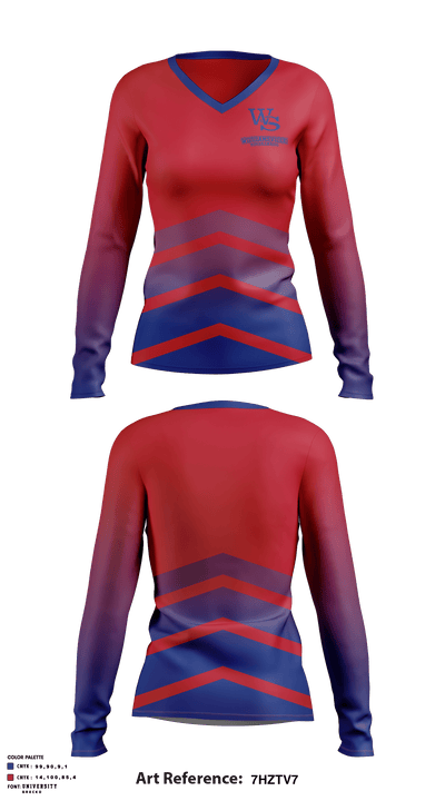 Williamsville South High School Volleyball 5642081 Women's Long Sleeve V-neck Shirt - 2