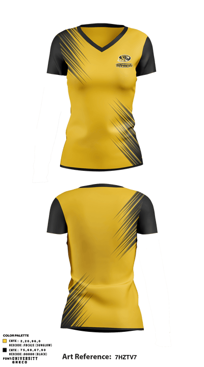 Cuyahoga Falls High School Softball 63294652 Women's Short Sleeve V-neck Shirt - 1