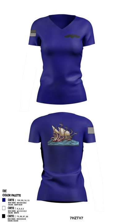 SSMP Detachment 71 50921061 Women's Short Sleeve V-neck Shirt - 1