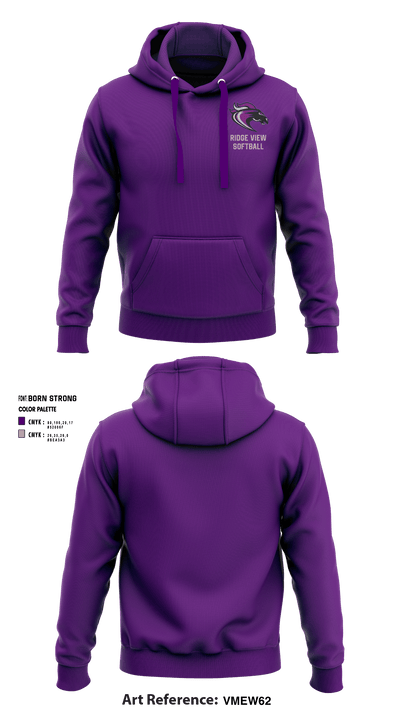 Ridge View High School Softball 65989239 Hoodie - 1