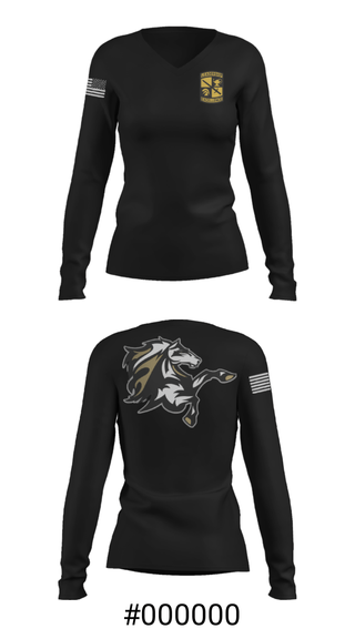 Women's Long Sleeve Vneck Shirt, , Army, Teamtime, Team time, sublimation, custom sports apparel, team uniforms, spirit wear, spiritwear, sports uniforms, custom shirts, team store, custom team store, fundraiser sports, apparel fundraiser