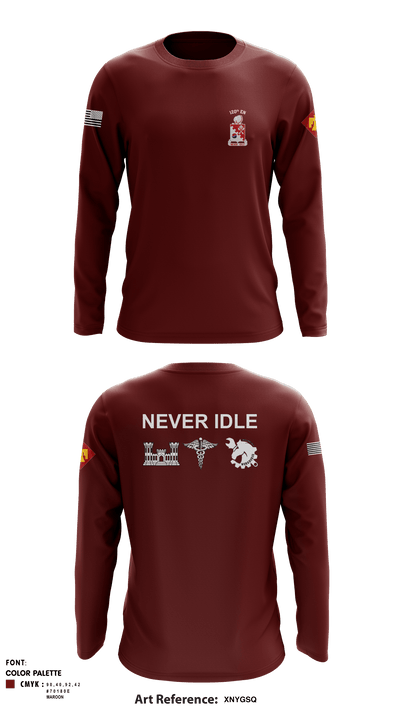 120th Engineers 83495982 Long Sleeve Performance Shirt - 8