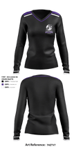 Monroe-Woodbury Middle School Crusaders Cheer 22485215 Women's Long Sleeve V-neck Shirt - 1