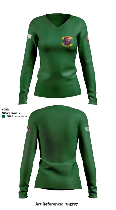 MWSS-172 Motor Transportation Platoon 13002549 Women's Long Sleeve V-neck Shirt - 1
