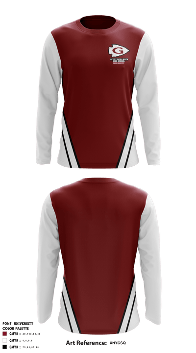 Gettysburg Area HS Cross Country 47898382 Long Sleeve Performance Shirt - 1