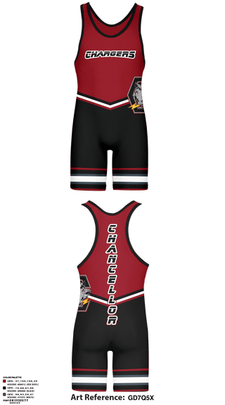 Wrestling Singlet, Chancellor Chargers, Wrestling, Teamtime, Team time, sublimation, custom sports apparel, team uniforms, spirit wear, spiritwear, sports uniforms, custom shirts, team store, custom team store, fundraiser sports, apparel fundraiser