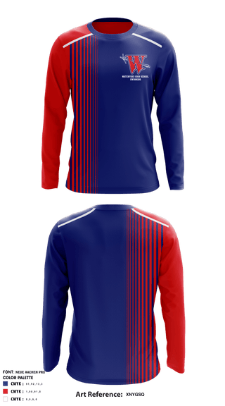 Long Sleeve Performance Shirt, Waterford High School Swimming, School Spirit Store, Teamtime, Team time, sublimation, custom sports apparel, team uniforms, spirit wear, spiritwear, sports uniforms, custom shirts, team store, custom team store, fundraiser sports, apparel fundraiser