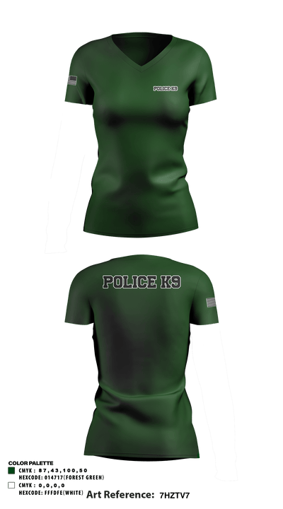 Police K9 35090090 Women's Short Sleeve V-neck Shirt - 1