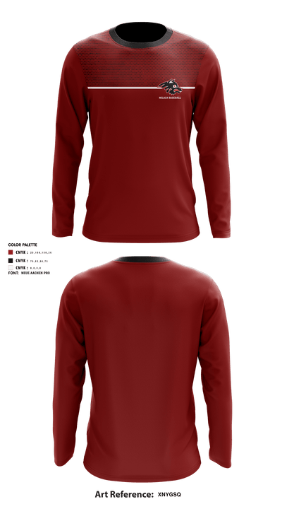 Milaca High School Baseball 25447795 Long Sleeve Performance Shirt - 1