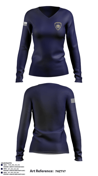 Women's Long Sleeve Vneck Shirt, , Police, Teamtime, Team time, sublimation, custom sports apparel, team uniforms, spirit wear, spiritwear, sports uniforms, custom shirts, team store, custom team store, fundraiser sports, apparel fundraiser