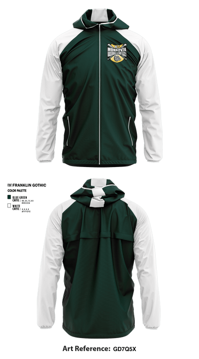 Monrovia Youth Organized Baseball and Softball 86858089 Windbreaker - 1