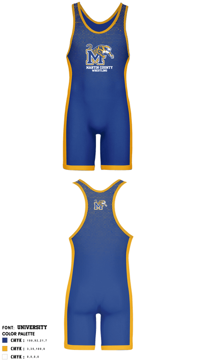 Martin County High School Wrestling 40535118 Wrestling Singlet - 2