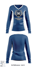 Lincoln Blue Tigers 71519755 Women's Long Sleeve V-neck Shirt - 1