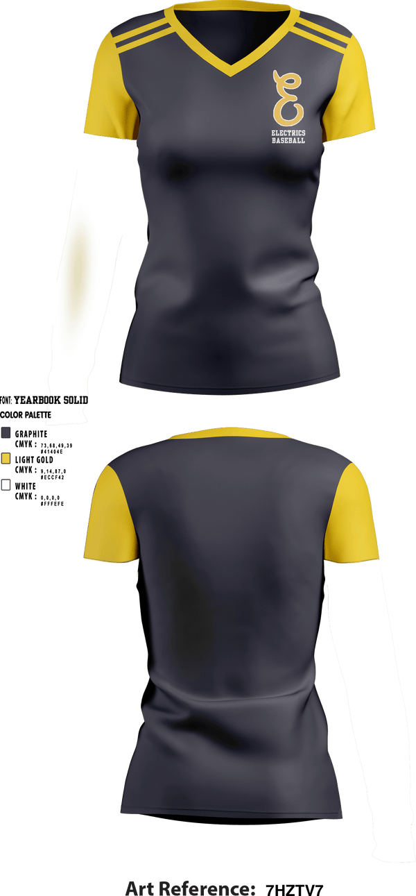 Women's Short Sleeve Vneck Shirt, Electrics, Baseball, Teamtime, Team time, sublimation, custom sports apparel, team uniforms, spirit wear, spiritwear, sports uniforms, custom shirts, team store, custom team store, fundraiser sports, apparel fundraiser