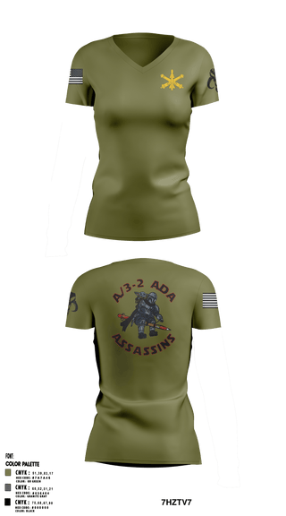 Women's Short Sleeve Vneck Shirt, , Army, Teamtime, Team time, sublimation, custom sports apparel, team uniforms, spirit wear, spiritwear, sports uniforms, custom shirts, team store, custom team store, fundraiser sports, apparel fundraiser