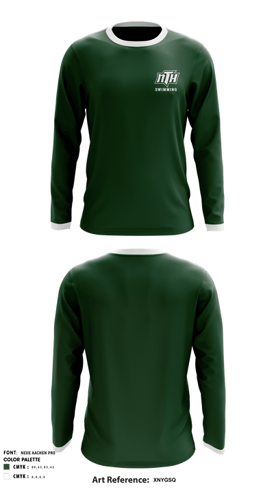 North Hall High School Swimming 67249085 Long Sleeve Performance Shirt - 3