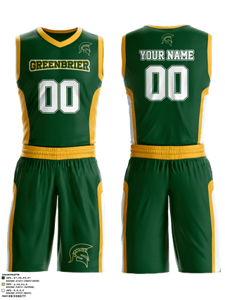 Basketball Uniform, Greenbrier East High School Basketball, Men's Basketball, Teamtime, Team time, sublimation, custom sports apparel, team uniforms, spirit wear, spiritwear, sports uniforms, custom shirts, team store, custom team store, fundraiser sports, apparel fundraiser