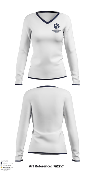 Women's Long Sleeve Vneck Shirt, Standish-Sterling Central High School Soccer, Men's Soccer, Teamtime, Team time, sublimation, custom sports apparel, team uniforms, spirit wear, spiritwear, sports uniforms, custom shirts, team store, custom team store, fundraiser sports, apparel fundraiser