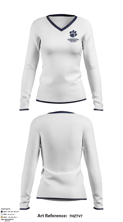 Standish-Sterling Central High School Soccer 18009800 Women's Long Sleeve V-neck Shirt - 3