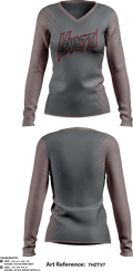 Vendetta Brimhall 17665496 Women's Long Sleeve V-neck Shirt - 2