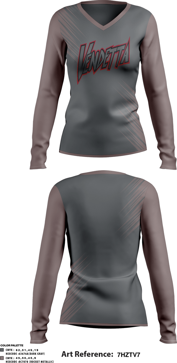 Women's Long Sleeve Vneck Shirt, Vendetta Brimhall, Softball, Teamtime, Team time, sublimation, custom sports apparel, team uniforms, spirit wear, spiritwear, sports uniforms, custom shirts, team store, custom team store, fundraiser sports, apparel fundraiser