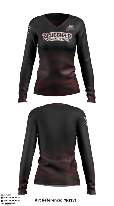 Bluefield High School Volleyball 45462865 Women's Long Sleeve V-neck Shirt - 3