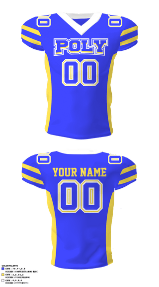 Football Jersey, Poly High School, Football, Teamtime, Team time, sublimation, custom sports apparel, team uniforms, spirit wear, spiritwear, sports uniforms, custom shirts, team store, custom team store, fundraiser sports, apparel fundraiser