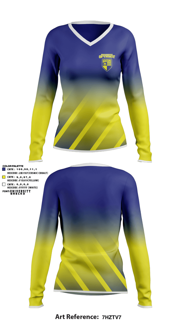 Women's Long Sleeve Vneck Shirt, Northwest Optimist Club of Oklahoma City, Men's Soccer, Teamtime, Team time, sublimation, custom sports apparel, team uniforms, spirit wear, spiritwear, sports uniforms, custom shirts, team store, custom team store, fundraiser sports, apparel fundraiser