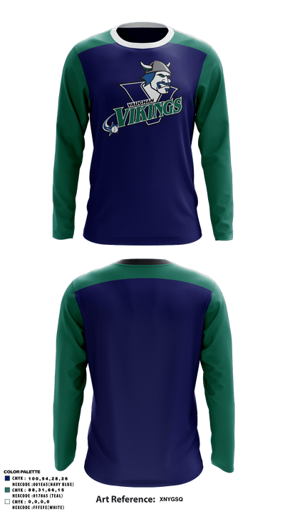 Vaughan Vikings 83213696 Long Sleeve Performance Shirt - 1