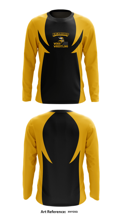 Archbishop Wood Catholic Wrestling 65473531 Long Sleeve Rash Guard Shirt - 1