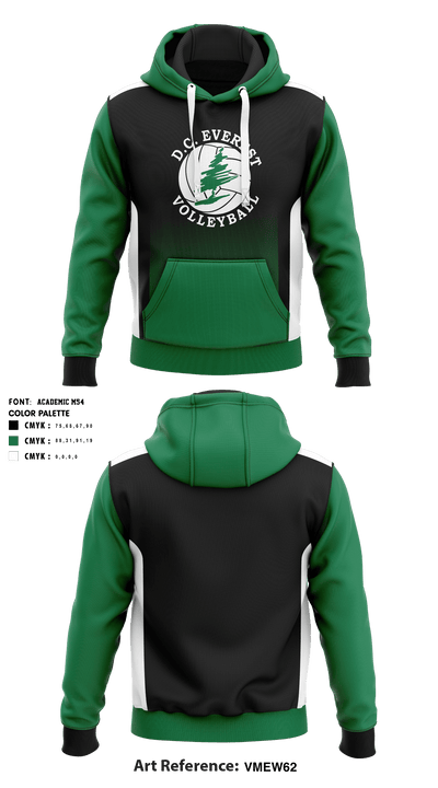 D C Everest High School Women's Volleyball 94932616 Hoodie - 1
