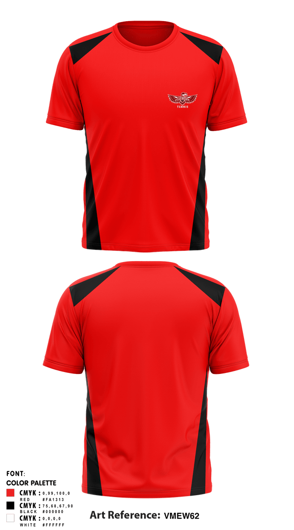 Short Sleeve Performance Shirt, Renton Redhawks, Tennis, Teamtime, Team time, sublimation, custom sports apparel, team uniforms, spirit wear, spiritwear, sports uniforms, custom shirts, team store, custom team store, fundraiser sports, apparel fundraiser