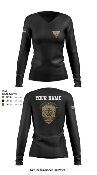 Women's Long Sleeve Vneck Shirt, Ghost Frogs, Golf, Teamtime, Team time, sublimation, custom sports apparel, team uniforms, spirit wear, spiritwear, sports uniforms, custom shirts, team store, custom team store, fundraiser sports, apparel fundraiser