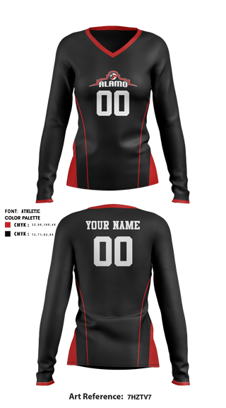 Women's Long Sleeve Vneck Shirt, Alamo Volleyball Association, Women's Volleyball, Teamtime, Team time, sublimation, custom sports apparel, team uniforms, spirit wear, spiritwear, sports uniforms, custom shirts, team store, custom team store, fundraiser sports, apparel fundraiser