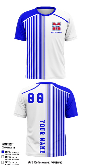Short Sleeve Performance Shirt, Midway Middle School Volleyball, Men's Volleyball, Teamtime, Team time, sublimation, custom sports apparel, team uniforms, spirit wear, spiritwear, sports uniforms, custom shirts, team store, custom team store, fundraiser sports, apparel fundraiser