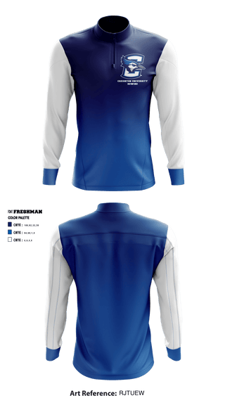Quarter Zip Jacket, Creighton University Rowing, School Spirit Store, Teamtime, Team time, sublimation, custom sports apparel, team uniforms, spirit wear, spiritwear, sports uniforms, custom shirts, team store, custom team store, fundraiser sports, apparel fundraiser