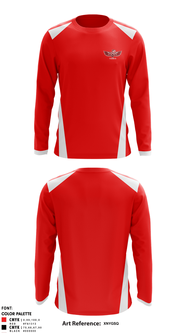 Long Sleeve Performance Shirt, Renton Redhawks, Tennis, Teamtime, Team time, sublimation, custom sports apparel, team uniforms, spirit wear, spiritwear, sports uniforms, custom shirts, team store, custom team store, fundraiser sports, apparel fundraiser