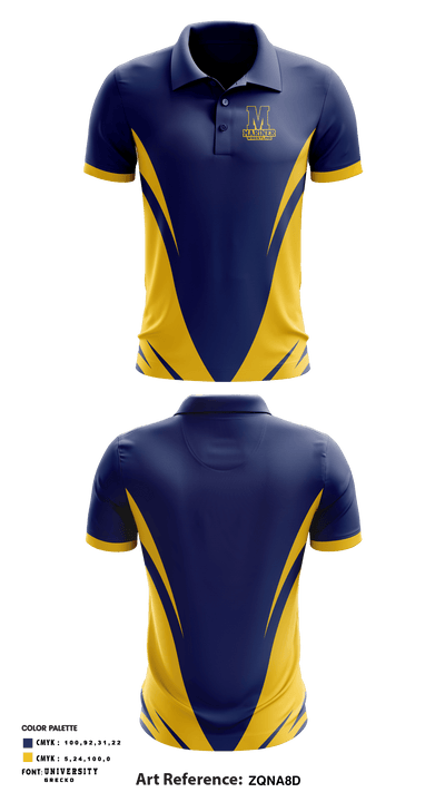 Mariner High School Wrestling 19118180 Short Sleeve Performance Polo - 4