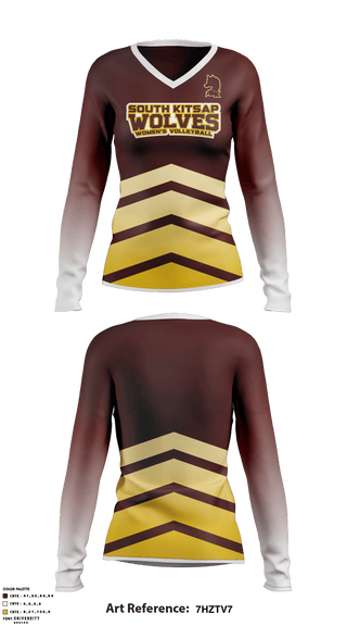 Women's Long Sleeve Vneck Shirt, South Kitsap Wolves, Women's Volleyball, Teamtime, Team time, sublimation, custom sports apparel, team uniforms, spirit wear, spiritwear, sports uniforms, custom shirts, team store, custom team store, fundraiser sports, apparel fundraiser