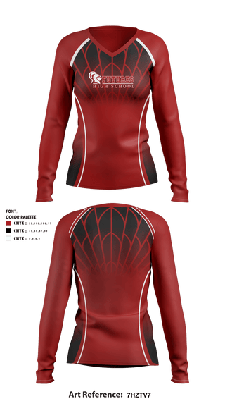 Women's Long Sleeve Vneck Shirt, Futures High School, School Spirit Store, Teamtime, Team time, sublimation, custom sports apparel, team uniforms, spirit wear, spiritwear, sports uniforms, custom shirts, team store, custom team store, fundraiser sports, apparel fundraiser